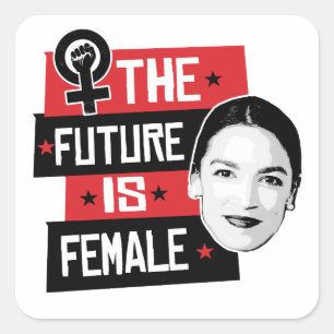 AOC The Future is Female Square Sticker