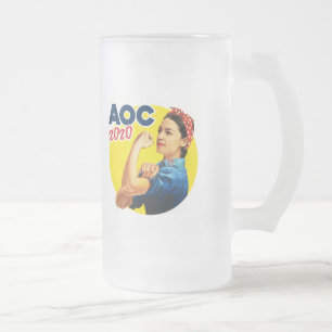 AOC the Riveter 2020 Frosted Glass Beer Mug