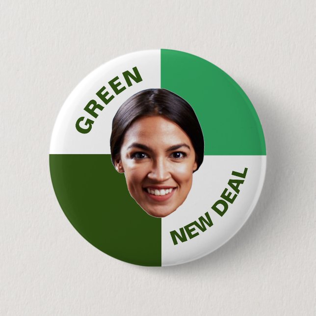 AOC's Green New Deal 6 Cm Round Badge (Front)