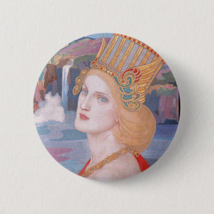 Aoife, c. 1914 by John Duncan 6 Cm Round Badge