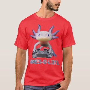 Aolotl Fish Playing Video Game WhiteAolotl Lizard  T-Shirt