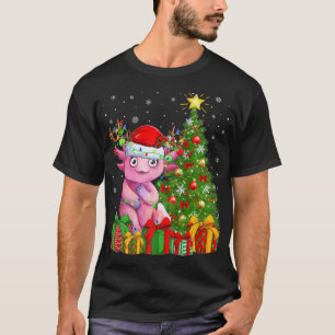 Aolotl Lighting Xmas Tree Santa Hat Aolotl Christm T-Shirt