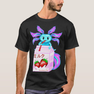 Aolotl Strawberry Milk  Kids Cute Kawaii Womens  T-Shirt