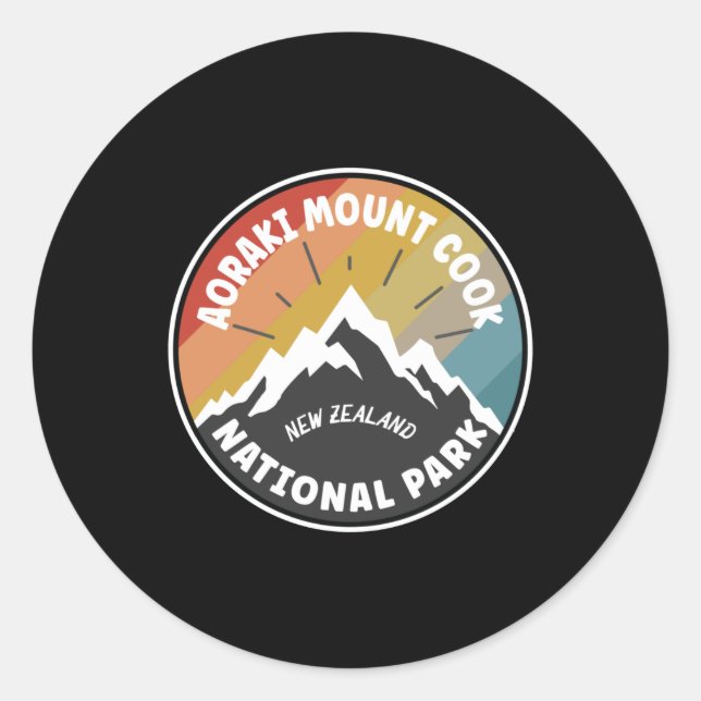 Aoraki Mount Cook National Park NZ Classic Round Sticker (Front)