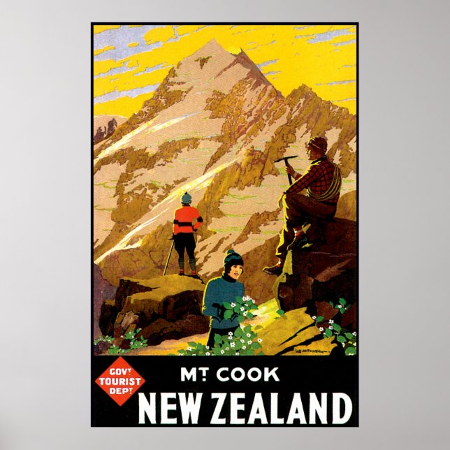 Aoraki Mount Cook New Zealand Poster (Front)