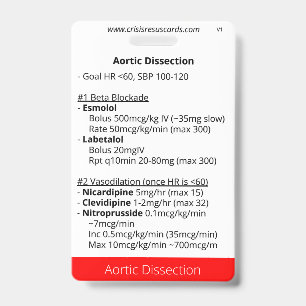 Aortic Dissection and Pulm Hemorrhage  ID Badge