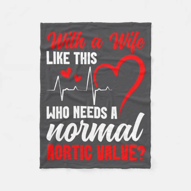 Aortic Valve Warrior Wife Heart Surgery Valve Repl Fleece Blanket (Front)