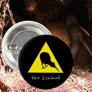 Aotearoa & Kiwi Bird, Nocturnal New Zealand travel 3 Cm Round Badge