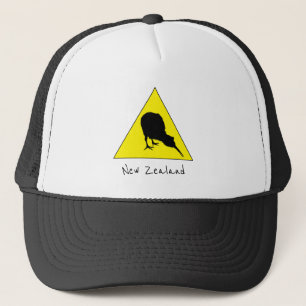 Aotearoa & Kiwi Bird, Nocturnal New Zealand travel Trucker Hat