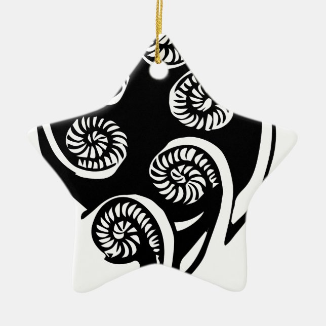 aotearoa koru design ceramic tree decoration (Front)