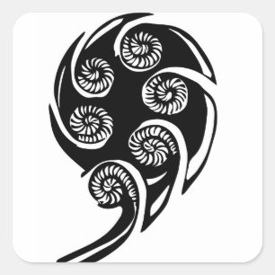 aotearoa koru design square sticker