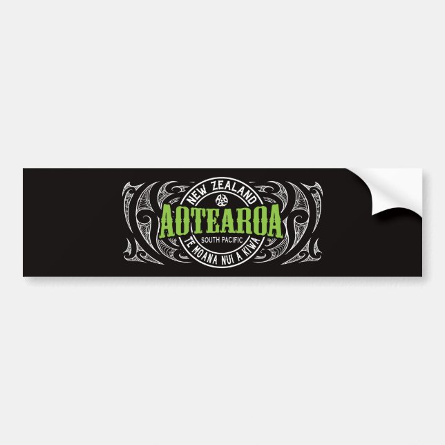 Aotearoa Lifer Moko Bumper Sticker (Front)