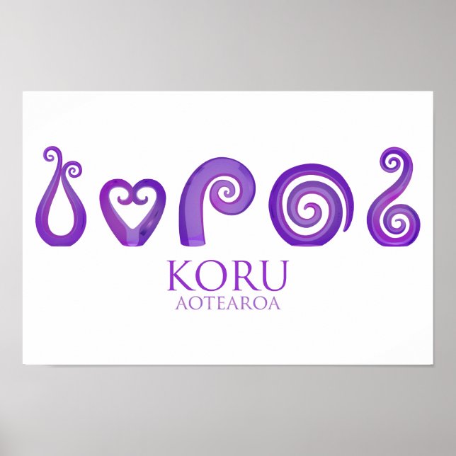Aotearoa New Zealand Koru - purple Poster (Front)