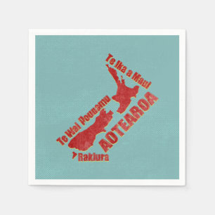 Aotearoa New Zealand Map Napkin