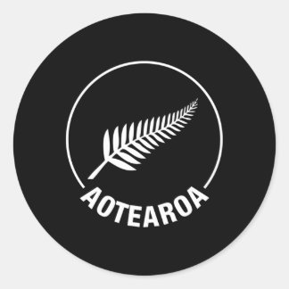 Aotearoa New Zealand Silver Fern Kiwi Maori Nz Spo Classic Round Sticker