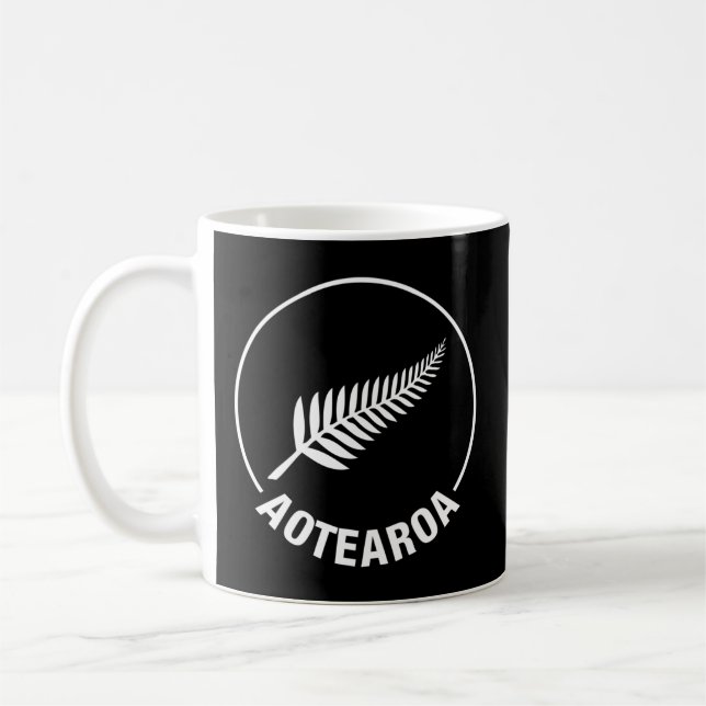 Aotearoa New Zealand Silver Fern Kiwi Maori Nz Spo Coffee Mug (Left)