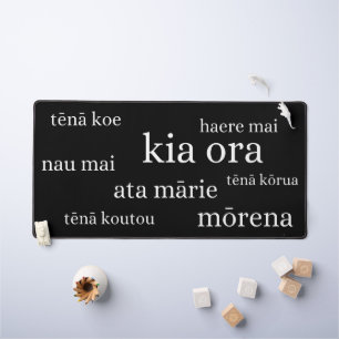 AOTEAROA NEW ZEALAND Te Reo Māori NZ Kiwi Greeting Desk Mat