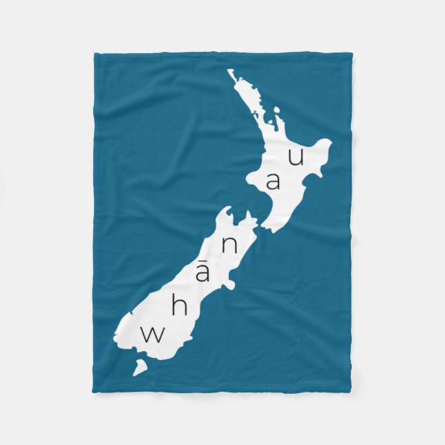 Aotearoa New Zealand With Kiwi Whanau Maori  Fleece Blanket (Front)