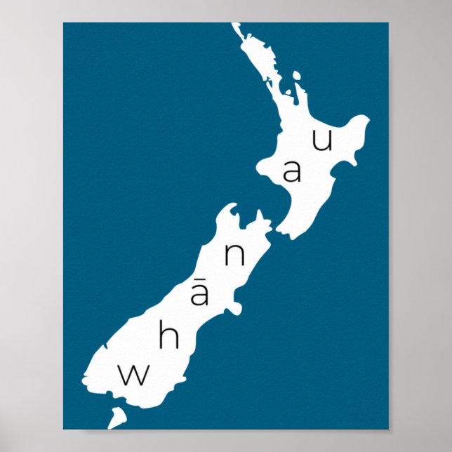 Aotearoa New Zealand With Kiwi Whanau Maori  Poster (Front)