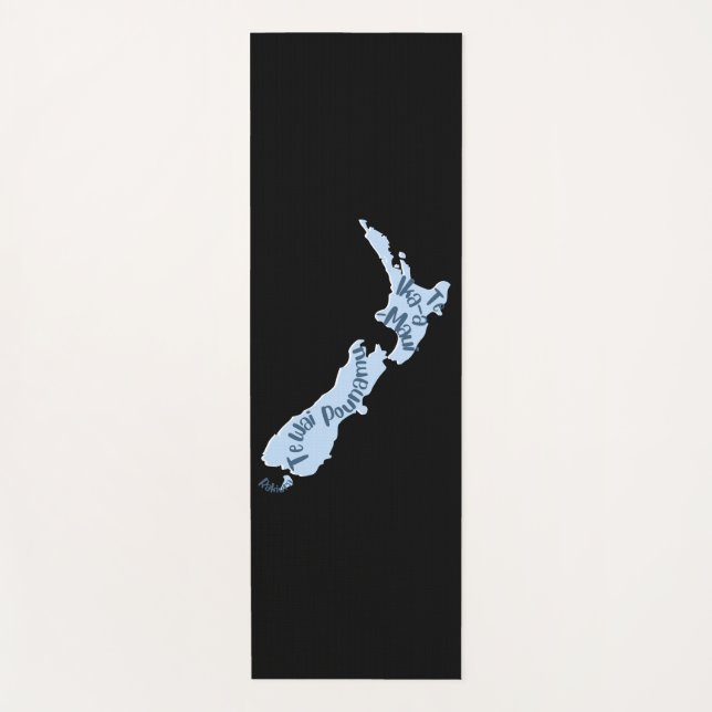AOTEAROA NZ COUNTRY ISLANDS MAORI NAMES KIWI YOGA MAT (Front)