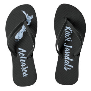 Aotearoa NZ Map, Māori Language, Kiwi Jandals Flip Flops
