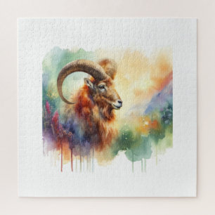 Aoudad 180624AREF120 - Watercolor Jigsaw Puzzle