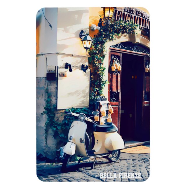 * AP12 Italia Scooter Florence Italian Cobblestone Magnet (Vertical)
