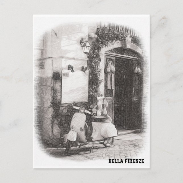 * AP12 Scooter Florence Italian Cobblestone Italia Postcard (Front)