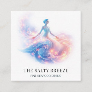 *~* AP13 104 Beach WAVE Birth of Venus  Square Business Card