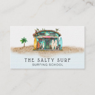 *~* AP13 6 Whimsical Beach Coastal Surfboard Sea Business Card