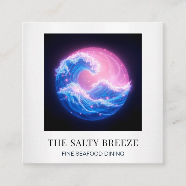 *~* AP13 Beach Vacation Rental Manager WAVE 91 Square Business Card (Front)