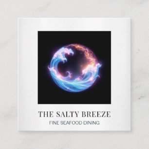 *~* AP13 Beach Wave Restaurant Country Club 98 Square Business Card