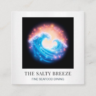 *~* AP13 Beach Wave Spa Massage Reiki Yoga x Square Business Card