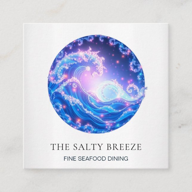 *~* AP13 Nautical Coastal Real Estate Agent 96  Square Business Card (Front)