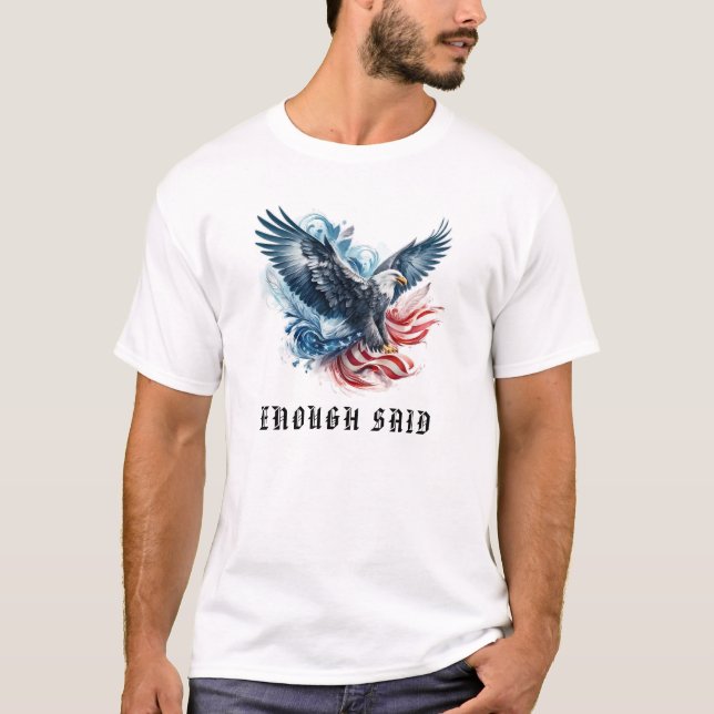 *~* AP16 American Flag .. USA Bald Detail EAGLE T-Shirt (Front)