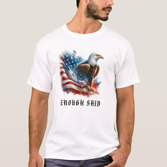 *~* AP16 American Flag USA Bald EAGLE Detail T-Shirt (Front)