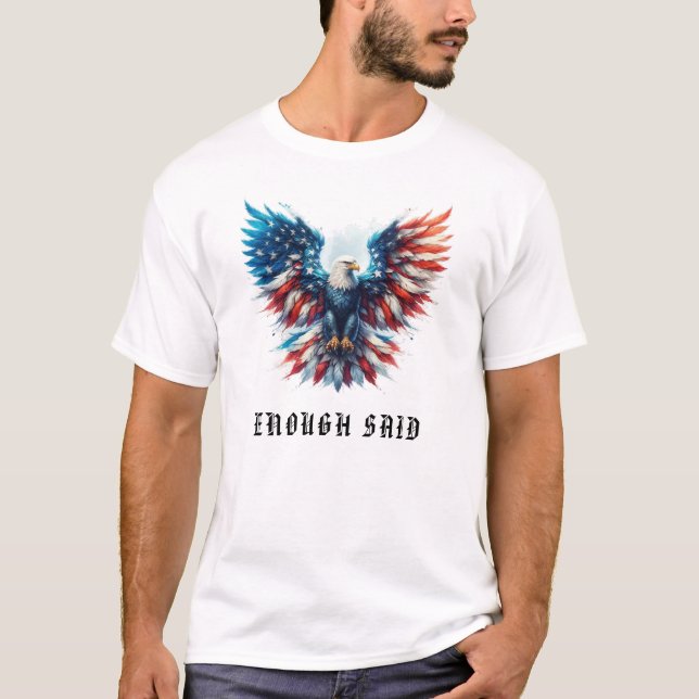 *~* AP16 Detailed American Flag USA . Bald EAGLE T-Shirt (Front)