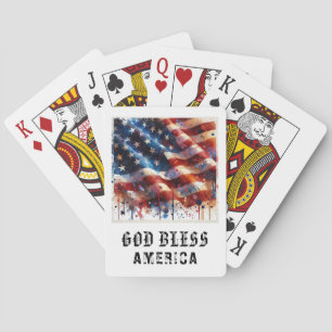*** AP16 Red White Blue American Flag Play 10 Playing Cards