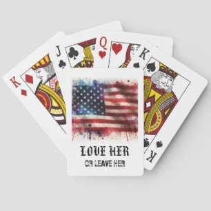 *** AP16 Red White Blue American Flag Play 4 Playing Cards