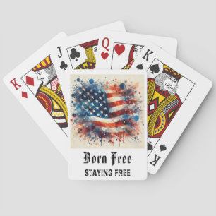 *** AP16 Red White Blue American Flag Play 7 Playing Cards