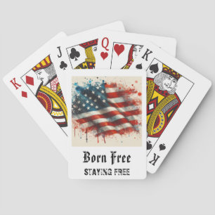 *** AP16 Red White Blue American Flag Play 8 Playing Cards