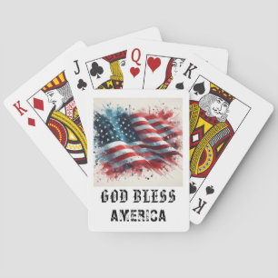 *** AP16 Red White Blue American Flag Play 9 Playing Cards