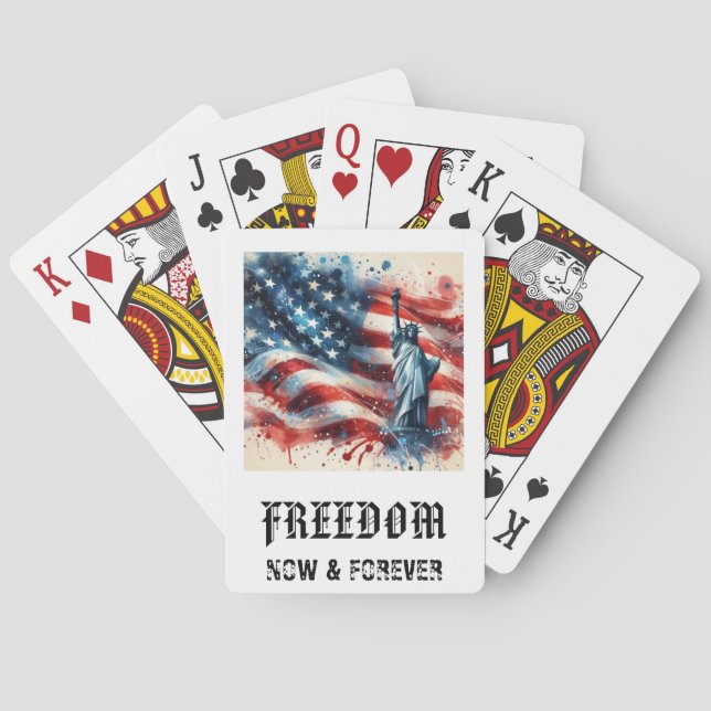 *** AP16 STATEUE of LIBERTY 5 American Flag Play Playing Cards (Back)