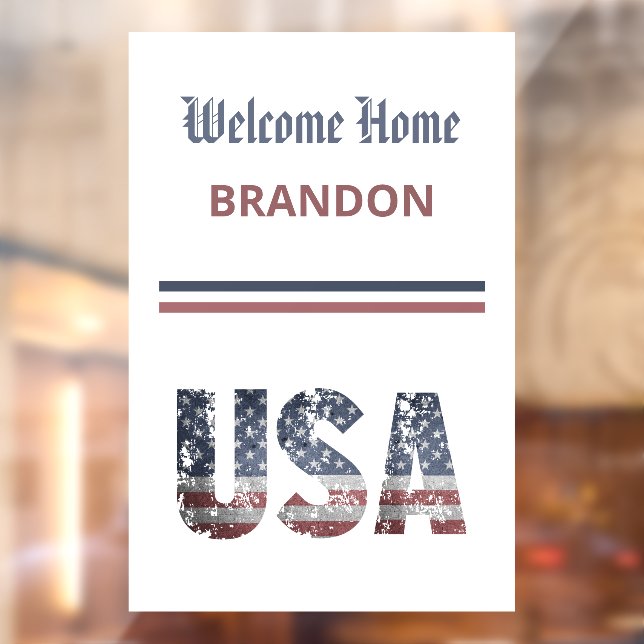*~* AP16  WELCOME HOME Military Patriotic American Window Cling (Sheet 2)