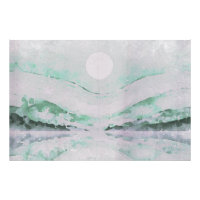 *~* AP19 EMERALD GREEN Abstract Landscape Sun art