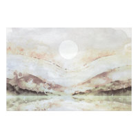 *~* AP19 PASTEL MINT Abstract Landscape Sun art