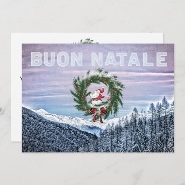 * AP20 BUON NATALE Italian Language Christmas Invitation (Front/Back)