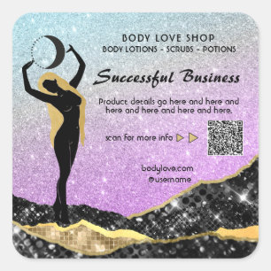 *~* AP24 Rainbow Goddess Intention Spell Ombre Square Sticker