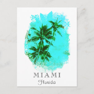 *~* AP25 Personalise Tropical Palm Tree Travel Postcard