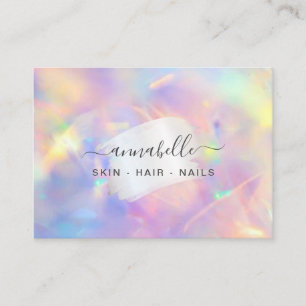 *~* AP26 OPAL Rainbow QR Holograph Ethereal Business Card